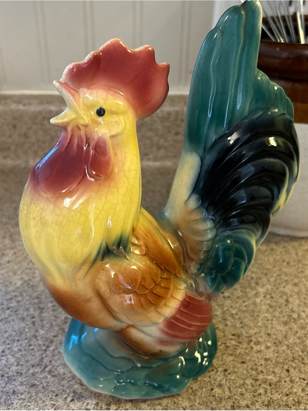 Vintage Ceramic Rooster Farmhouse Country Kitchen Decor 8”